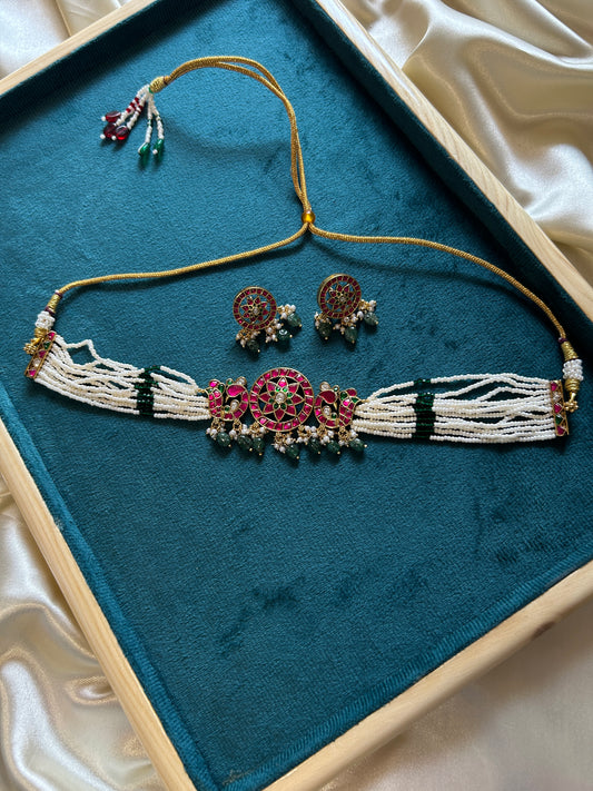 Pearl Pure Jadau Choker SN010