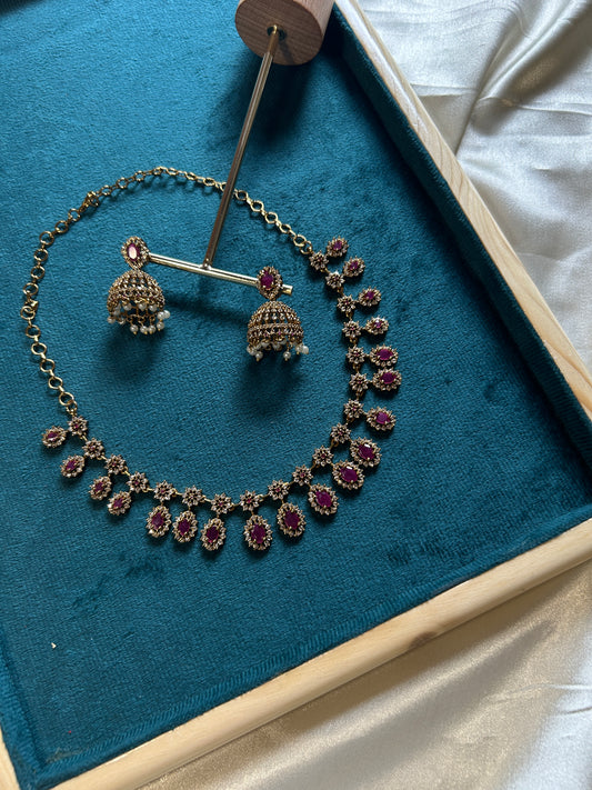 Kundan and Ruby Stone Necklace SN013