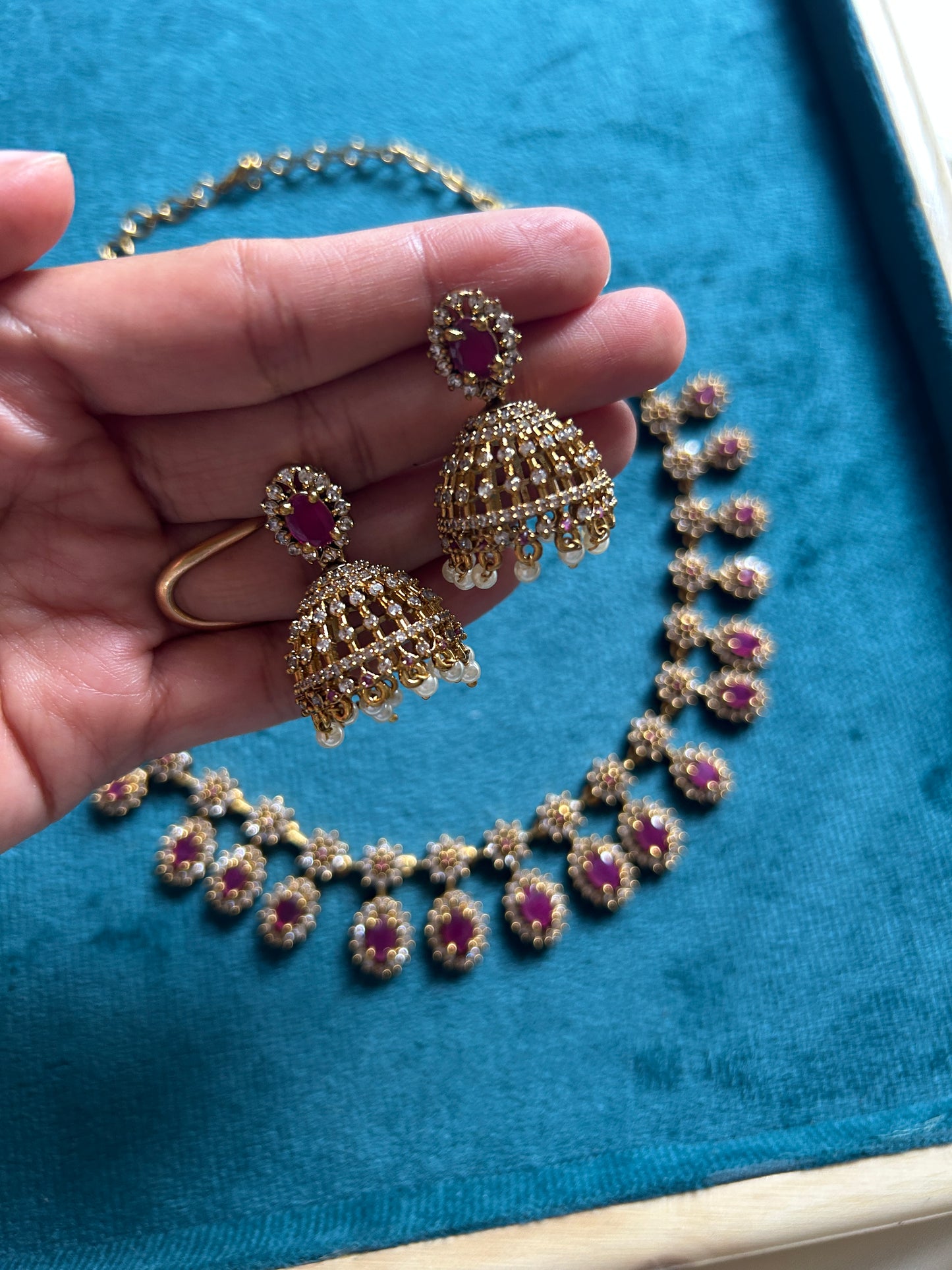 Kundan and Ruby Stone Necklace SN-013